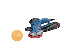 Bosch Professional Random Orbit Sander GEX 34-150 (240V, incl. Sanding disc Dia. 150 mm, C470 Sanding Sheet for Wood, Extraction Adapter)