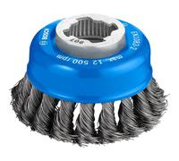 Bosch PRO X Lock Knotted Steel Wire Cup Brush 0.35mm 75mm X-Lock
