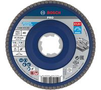 Bosch PRO X Lock Zirconium Abrasive Straight Flap Disc 115mm 40g Pack of 1