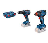 Bosch Professional 06019J2203 18V System GDX 18V-200 & GSB 18V-55 (L-Boxx Without Batteries) Cordless Drill Set, 18 V, Blue