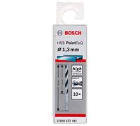 Bosch Professional 10-Piece PointTeQ HSS Twist Drill Bit (for Metal, 1.3 x 16 x 38 mm, Drill Driver Accessories)