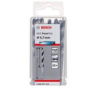 Bosch Professional 10-Piece PointTeQ HSS Twist Drill Bit (for Metal, 4.7 x 47 x 80 mm, Drill Driver Accessories)