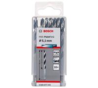 Bosch Professional 10-Piece PointTeQ HSS Twist Drill Bit (for Metal, 5.1 x 52 x 86 mm, Drill Driver Accessories)