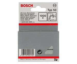Bosch Professional 1000x Fine Wire Staple Type 53 (Natural Materials, Textiles, Carton, 11.4 x 0.74 x 18 mm, Accessories Tacker, Staple Gun)