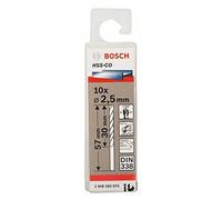 Bosch Professional 10pc. HSS-Co Metal Drill Bit (stainless steel, 2.5 x 30 x 57 mm, accessory drill driver)