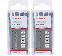 Bosch Professional 10pc PointTeQ Hex Drill Bit (for Metal, Ø: 4.2 mm, Total Length: 83 mm, ¼’’ Hex Shank, Accessory for Impact Drivers and Drill Drivers) (Pack of 2)
