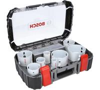 Bosch Professional 11 pcs. Hole Saw Progressor for Wood & Metal Set (for Electricians, Ø 25-86 mm, Accessory Drill)