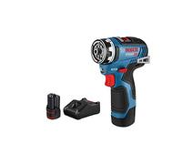 Bosch Professional 12V GSR 12V-35 FC Cordless Drill/Driver (Incl. 2x 3.0 Ah Rechargeable Battery, GAL 12V-40 Quick Charger, in Cardboard Box, Order No. 06019H3005) - FlexiClick System