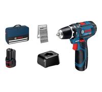 Bosch Professional 12V System Akkuschrauber GSR 12V-15 (inkl. 2x 2.0Ah Akku, Ladegerät GAL 12V-20, 25-tlg.-Bit-Set, in Tasche)