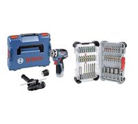 Bosch Professional 12V System Cordless Drill Driver GSR 12V-35 FC (incl. 1x Rotary Hammer Attachment) + 43x Extra Hard Screwdriver Bit Set (197 x 110.5 mm, Accessories)