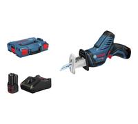 Bosch Professional 12V System GSA 12V-14 Cordless reciprocating Saw (Cutting Depth in Wood/Metal Profiles: 65/50 mm, 2 x Saw Blades, 2 x 3.0 Ah Rechargeable Batteries and Charger, in L-BOXX)