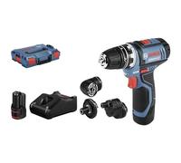 Bosch Professional 12V System GSR 12V-15 cordless drill/driver (incl. x 2x2.0 Ah battery, GAL 12V-40 charger, 4x adapters, L-BOXX 102)