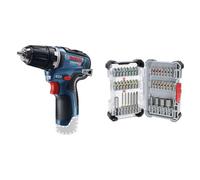 Bosch Professional 12V System GSR 12V-35 Cordless Drill Driver (Without Battery/Charger) + 43x Extra Hard Screwdriver Bit Set, 43-Piece (197 x 110.5 mm, Professional Accessories Screwdriver, Drill)
