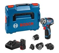 Bosch Professional 12V System GSR 12V-35 FC cordless drill/driver (incl. 4 FlexiClick adapters, 2x 3.0 Ah battery, GAL 12V-40 quick charger, in L-BOXX 102) - FlexiClick system