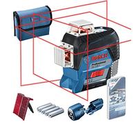 Bosch Professional 12V System Laser Level GLL 3-80 C (1x Battery 12V, red Laser, Interior, w/app Function, Mount, Working Range: 30m, in L-BOXX)