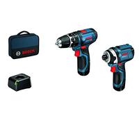 Bosch GDR12-105 + GSB12V 12v Twin Pack 2 x 2.0 Batteries Charger + Bag