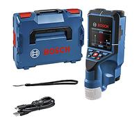 Bosch Professional 12V System Wall Scanner D-tect 200 C (without battery and charger, detection of (non-) live cables, metal, plastic pipes, wooden studs and cavities, USB-C™ Cable, L-BOXX)