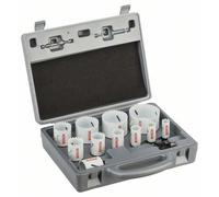 Bosch Professional 14 pcs. Hole Saw Progressor for Wood & Metal Universal Set (for Electricians, Ø 19-76 mm, Accessory Drill)