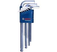 Bosch Professional 1600A01TH5 Allen Key Set HEX 9Piece Angled Wrench 15100mm Blue