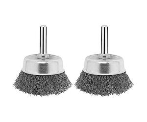 Bosch Professional 1609200270 Shank Crimped Wire Cup Brush Steel, 70mm x 6mm , Blue (Pack of 2)