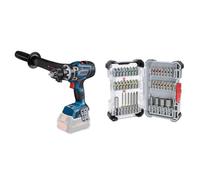 Bosch Professional 18V System BITURBO Cordless Drill Driver GSR 18V-150 C (incl. Aux. Handle, Without Battery/Charger) + 43x Extra Hard Screwdriver Bit Set (197 x 110.5 mm, Accessories)