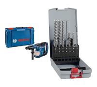Bosch Professional 18V System BITURBO Cordless Rotary Hammer GBH 18V-40 C + 7X PRO SDS plus-5X Hammer Drill Bit Set (for Concrete, Lime and Sand Bricks, Ø 5-12 mm)