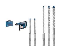 Bosch Professional 18V System BITURBO Cordless Rotary Hammer GBH 18V-45 C + 5X Expert SDS plus-7X Hammer Drill Bit Set (for Soft Stone, Hard Stone, Ø 5-10 mm)
