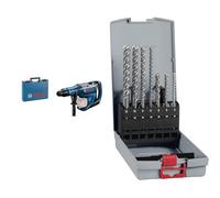 Bosch Professional 18V System BITURBO Cordless Rotary Hammer GBH 18V-45 C + 7X PRO SDS plus-5X Hammer Drill Bit Set (for Concrete, Lime and Sand Bricks, Ø 5-12 mm)