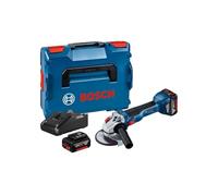 Bosch Professional 18V System Cordless Angle Grinder GWS 18V-10 (disc Diameter 125 mm, incl. 2 x 4.0Ah Batteries + GAL 18V-40 Charger, L-BOXX 136)