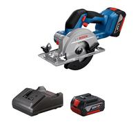 Bosch Professional 18V System Cordless Circular Saw GKS 18V-51 (Brushless Motor, incl. 2X 18V GBA 4.0Ah Batteries, GAL 18V-20 Charger, 1x Saw Blade (140mm), Parallel Guide)