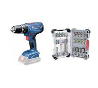 Bosch Professional 18V System Cordless Combi Drill GSB 18V-21 (max. Torque 55 Nm, Without Battery/Charger) + 35x Extra Hard Schrauberbit- und CYL-3 Bohrer-Set, 35-TLG. (197 x 110,5 mm, Zubehör)