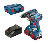 Bosch Professional 18V System Cordless Combi Set: GSB 18V-28 + GDX 18V-180 (incl. 2x GBA 4.0Ah Batteries, Charger GAL 1860 CV, L-BOXX)
