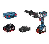 Bosch Professional 18V System Cordless Drill Driver GSR 18V-110 C (incl. 2x GBA 5.0Ah Batteries, Charger GAL 18V-40, Aux. Handle, L-BOXX 136)
