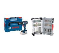 Bosch Professional 18V System Cordless Drill Driver GSR 18V-90 C (incl. 1/1 L-BOXX Inlay, L-BOXX, Without Battery/Charger) + 43x Extra Hard Screwdriver Bit Set (197 x 110.5 mm, Accessories)