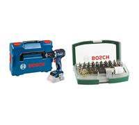 Bosch Professional 18V System Cordless Drill Driver GSR 18V-90 C (incl. 1/1 L-BOXX Inlay, L-BOXX, Without Battery/Charger) + 32pc. Screwdriver Bit Set (PH-, PZ-, Hex-, T-, TH-, S-Bit, Accessories)