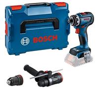Bosch Professional 18V System Cordless Drill Driver GSR 18V-90 FC (FlexiClick System, Hard Torque of 64 Nm, brushless Motor, 2-Gear, incl. 1x GFA 18-M, 1x GFA 18-H, L-BOXX)