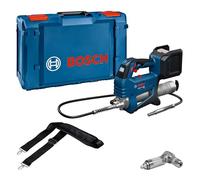 Bosch Professional 18V System Cordless Grease Gun GFP 18V-10 (max. Operating Pressure 10,000 psi, max. Flow Rate up to 320g /min., incl. 90° Coupler, Shoulder Strap)