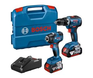 Bosch Professional 18V System Cordless Impact Driver GDR 18V-200 and Cordless Drill Driver GSR 18V-55 (incl. 2X 4.0 Ah GBA 18 V Rechargeable Battery, Quick Charger GAL 18V-40, in L-Case)