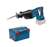 Bosch Professional 18V System Cordless Reciprocating Saw GSA 18 V-LI (Including 2X reciprocating Saw Blades (Wood/Metal), Without Battery/Charger, L-BOXX 238)