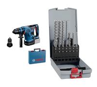 Bosch Professional 18V System Cordless Rotary Hammer BITURBO GBH 18V-34 CF + 7X PRO SDS plus-5X Hammer Drill Bit Set (for Concrete, Lime and Sand Bricks, Ø 5-12 mm)