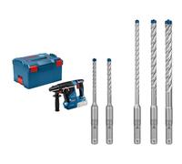 Bosch Professional 18V System Cordless Rotary Hammer GBH 18V-24 C + 5X Expert SDS plus-7X Hammer Drill Bit Set (for Soft Stone, Hard Stone, Ø 5-10 mm)