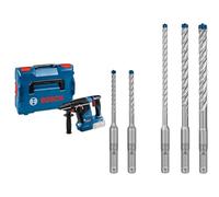 Bosch Professional 18V System Cordless Rotary Hammer GBH 18V-24 C + 5X Expert SDS plus-7X Hammer Drill Bit Set (for Soft Stone, Hard Stone, Ø 5-10 mm)