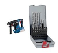 Bosch Professional 18V System Cordless Rotary Hammer GBH 18V-24 C + 7X PRO SDS plus-5X Hammer Drill Bit Set (for Concrete, Lime and Sand Bricks, Ø 5-12 mm)