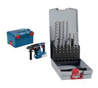 Bosch Professional 18V System Cordless Rotary Hammer GBH 18V-24 C + 7X PRO SDS plus-5X Hammer Drill Bit Set (for Concrete, Lime and Sand Bricks, Ø 5-12 mm)