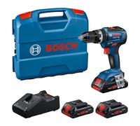 Bosch Professional 18V System GSB 18V-55 Cordless Combi Drill (Brushless Motor, 55 Nm, 1,750 RPM, incl. 3X 4.0 Ah ProCORE Batteries, Charger GAL 18V-40, in L-Case)