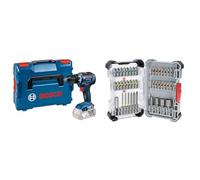 Bosch Professional 18V System GSR 18V-55 Cordless Drill Driver (max. Torque: 55 Nm, excluding Batteries and Charger, in L-BOXX 136) + 43x Extra Hard Screwdriver Bit Set (197 x 110.5 mm, Accessories)
