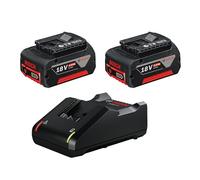 Bosch Professional 18V System rechargeable battery starter set (2 x 4.0 Ah rechargeable battery plus GAL 18V-40 charger, in carton)