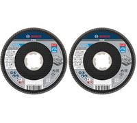Bosch Professional 1x Angled Flap Disc Best (for Metal, X-LOCK, X571, Diameter 115 mm, Grit Size K80, Accessories for Angle Grinders) (Pack of 2)