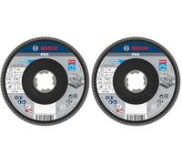 Bosch Professional 1x Angled Flap Disc Best (for Metal, X-LOCK, X571, Diameter 125 mm, Grit Size K60, Accessories for Angle Grinders) (Pack of 2)