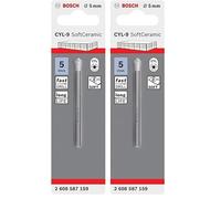 Bosch Professional 1x CYL-9 SoftCeramic Tile Drill Bit (for soft ceramic tiles, Ø 5 x 70 mm, Accessories drill driver) (Pack of 2)